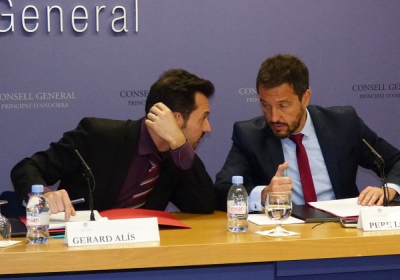 López, durant una roda de premsa amb Gerard Alís.