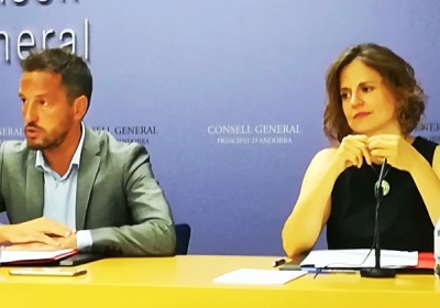 López i Gili, durant la roda de premsa (B.N. / Altaveu).