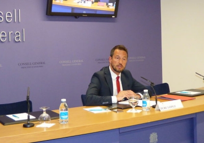 López, durant una roda de premsa al Consell General.