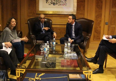 Gili, Alís i López, durant la reunió amb Martí i Gilbert Saboya | ANA