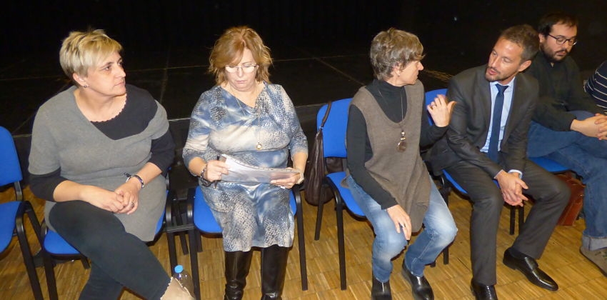 Samarra, Carmona, Vela, López i Sánchez, durant la reunió.