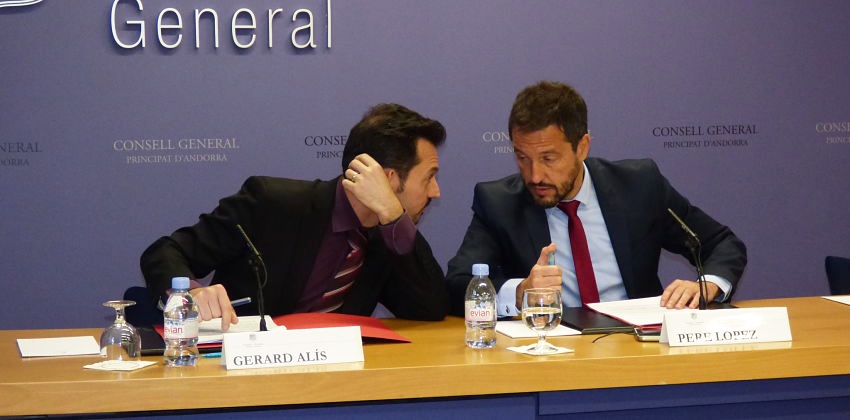 López, durant una roda de premsa amb Gerard Alís.