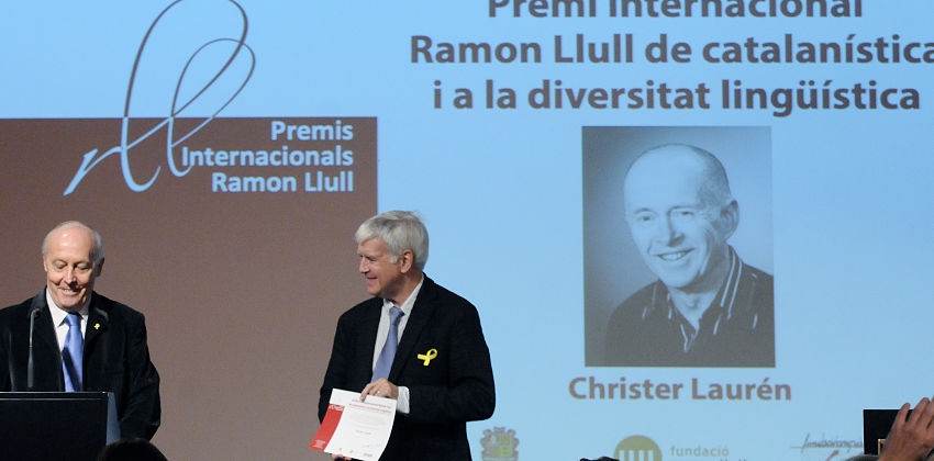 Un instant de l'acte d'entrega dels darrers premis Ramon Llull (Govern d'Andorra).