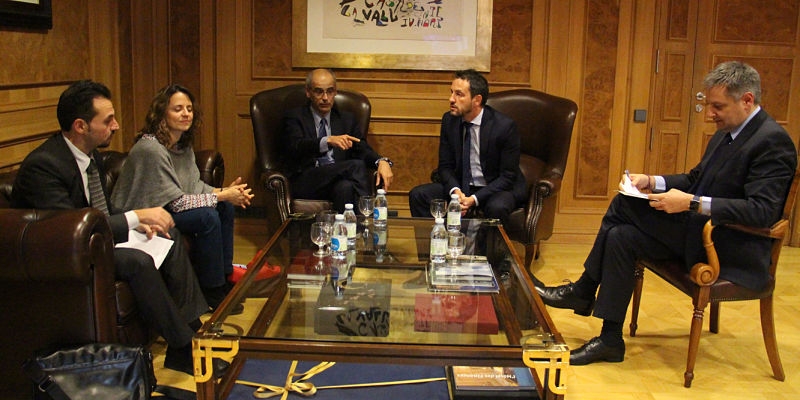 Gili, Alís i López, durant la reunió amb Martí i Gilbert Saboya | ANA